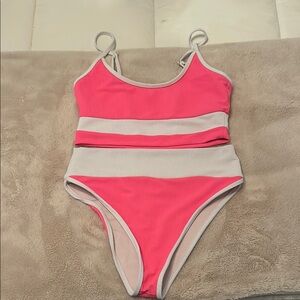 Beach Riot Pink and White Bikini
